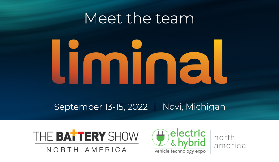 alt= Liminal Insights logo and The Battery Show Europe logo. Meet the Liminal team